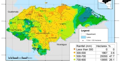 แผนที่ของฮอนดูรัสภาพอากาศ